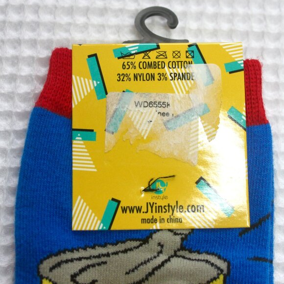 NWT JYinstyle Blue Knee-High Can of Whoop Ass Socks Size 5-10 - Picture 4 of 4